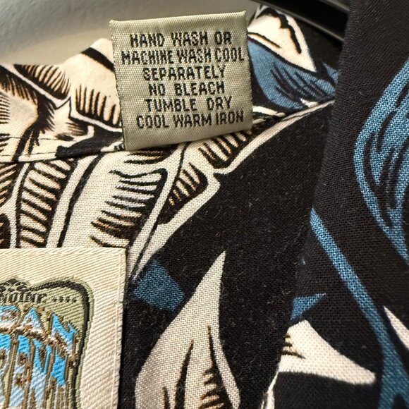 Vintage Ocean Current Hawaiian Shirt Mens Size L Tropical Floral Leaf Button Up - Picture 8 of 12